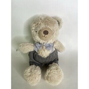 Kyle & Deena Plush Teddy Bear Gingham Plaid Bow Tie Stuffed Animal Toy Lovey